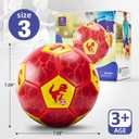 Hahaland Size 3 Soccer Ball for Kids with Pump Mesh Bag - Dinosaur Ball Set - Outside/Backyard/Outdoor Toys for Kids Ages 3-4-5-8 - Kid Games Soccer Birthday for 3 Year Old