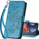 for Motorola Moto G 5G 2025 Wallet caseFlip Folio Cover with Stand Feature for Women MenPU Leather Phone Case Fit for Motorola Moto G 5G 2026/ G Play 5G 2026 [Blue-Butterfly] (8)