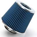 BLUE 2.75" 70 mm Inlet Cold Air Cone Replacement Performance Washable Clamp-On Dry Air Filter