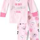 The Children's Place Baby Girl's and Toddler Long Sleeve Top and Pants Snug Fit 100% Cotton 2 Piece Pajama Set (6 Years, Princess Era)