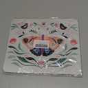 Butterfly Floral Mouse Pad Mat, Premium-Textured Washable Flowers and Plants Cute Mousepad White, Non-Slip Rubber Base Computer Mice Pad with Design, 9.5 inch x7.9 inch, Pink Orange Colofull