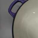 Iron Dutch Oven Pot with Lid, Enameled, Round, Dual Handles, Heavy-Duty, Medium  Purple