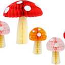 9 Pcs Mushroom Honeycomb Balls Decorations for Fairy First Birthday Baby Shower Tea Party Enchanted Whimsical Forest Cottagecore Decor (Mushrooms)