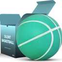 Silent Basketball Size 7 (29.5") Grooved Airless Foam Indoor Basketball for Quiet Dribbling and Indoor Training, Pro PU Material Achieve Real Feel Higher Bounce Quieter