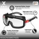SG200 Safety Glasses Anti-Fog & Scratch-Resistant, Flexible Rubber Gasket for Protection Against Liquids & Particles, UV400 Protection, Adjustable Ergonomic Fit