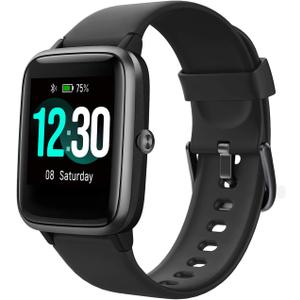 Fitpolo Fitness Tracker with Heart Rate Monitor, Smart Watch 1.8 inches Color Touch Screen IP68 Waterproof Step Calorie Counter Sleep Monitoring Pedometer Watches Activity Tracker for Women Men (Black)