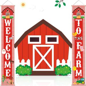 CiyvoLyeen Farm Party Decorations Farm Animal Porch Banner Welcome to the Farm Banner Farm Themed Party Decorations Hanging Door Banners Farmhouse Porch Sign Home Wall Indoor Outdoor Party Supplies
