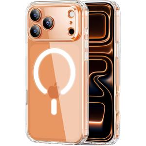 for iPhone 17 Pro Max Case Compatible with Magsafe, Wireless Charging, Anti-Yellowing Materials, Military Shockproof Drop Protection, Transparent Cover for iPhone 17 Pro Max-Clear