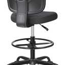 Primy Tall Drafting Desk Chair - Armless, Adjustable Height, Mesh Back, Rolling, Standing Desk Chair for Art Room, Office or Home (Black) (PR777-Z)