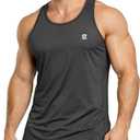 Rane Sports Mens Workout Tank Tops Quick Dry Shirts Muscle Sleeveless Shirts Gym Athletic Running Summer Beach Swim Shirt (Gray, XL)