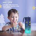 Kids Water Bottle, 2-Pack 16oz Water Bottles with Stickers and Straw, Stainless Steel Vacuum Insulated cup, Kids Water Bottle for School, Gifts for Boys and Girls(Blue/Green)