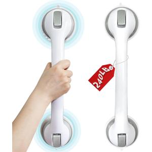 Shower Grab Bars, 2 Pack 16.2 inch Suction Cup Grab Bar for Bathtubs Showers for Wall, Shower Handrails for Seniors, Heavy Suction Cup Grabs Bar,Duty Showers Handle Removable, Bathroom Safety Grip
