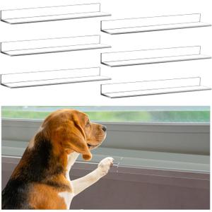 Wenqik 6 Pcs Window Sill Protector from Dog Cat Scratching Protection 2 Set Per Set Total Length 33.5'' x 3.25'' Width x 0.16 Thick Clear Pet Against Dog Claw Chewing Slobbering Window Cover Guard