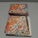 Throw Pillow Covers Boho Orange Pillow Covers 16x16 Inch Set of 2 Rug Boho Style Ethnic Floral Throw Pillows Decorative Pillow Cases Cushion Covers for Bedroom Livingroom Sofa Farm House