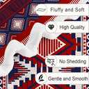 Tribal Stripes Throw Blanket, Southwest Aztec Red Abstract Geometry Blankets, Vintage Exotic Indian Boho Western Cozy Lightweight Warm Throw Blanket for Couch Sofa Bed Beach Travel 50x60IN