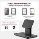 CoBak Wireless Charger Stand Compatible with iPhone & Kindle Colorsoft Signature Edition & Paperwhite Signature Edition, Wireless Charging Dock for Wireless Devices, Black