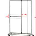 Simple Houseware Dual Bar Adjustable Clothing Garment Rack, 72 Inches Height, Chrome