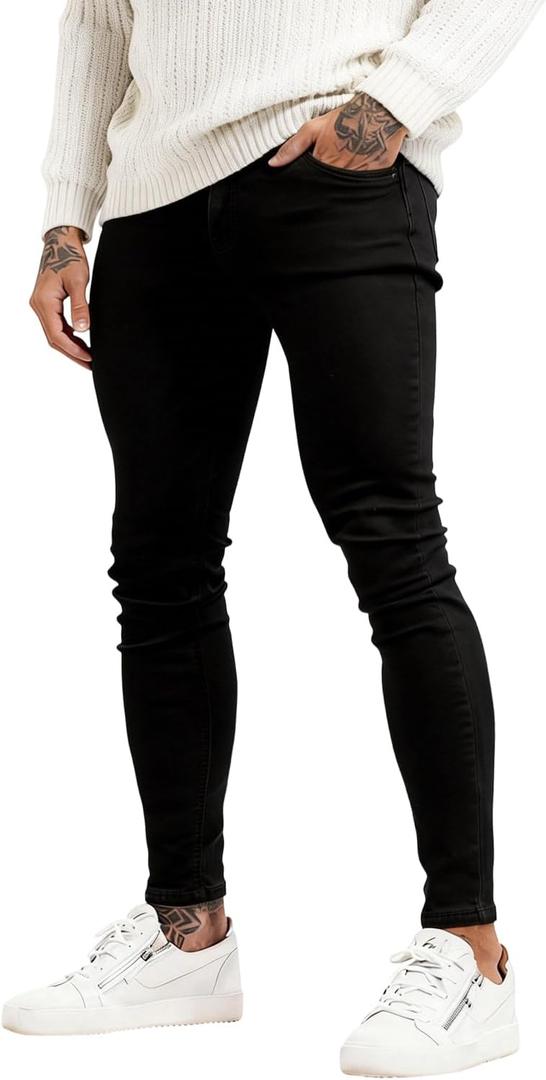 GINGTTO Men's Ripped Jeans Slim Fit Skinny Stretch Jeans Pants, Size 30W x 32L