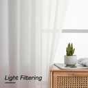Simplebrand Ivory Sheer Curtains 96 Inches Long, Light Filtering Rod Pocket Solid Color Window Sheer Curtain Panels, Elegant Curtains & Drapes for Living Room, Bedroom 2 Panels (Ivory, 42" W x 96" L)