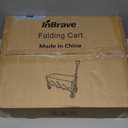 InBrave Extra Long Collapsible Wagon Cart, 480LBS Heavy Duty Utility Wagons with All-Terrain Wheels, Foldable Grocery Carts for Gardening, Shopping, Beach, Camping, Black