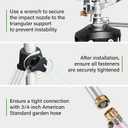 Heavy Duty Impact Sprinkler on Tripod Base,50 Inch Tripod Sprinkler with Brass Nozzle for Yard Large Area,Extra Tall 360 Degree Rotating,Waters Up to 90 Ft,Legs Extend Up to 50"