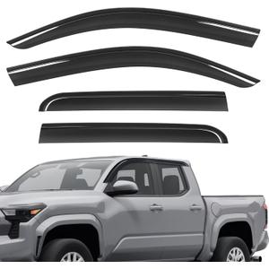 Rain Guards Window Deflector Fit for Toyota Tacoma Double Cab 2024 2025 2026 SR SR5 TRD Sport Off-Road Limited Trailhunter 4 Doors Side Window Wind Deflectors Vent Visors Tape-On Rain Guards