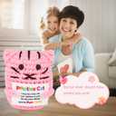 SEAPANHE Positive Crochet Cat Gift Set with Pendant Necklace, Heart Bookmarks & Encouragement Card  Portable Emotional Support Plush, Stress Relief Mini Toy for Women, Teens & Cat Lovers