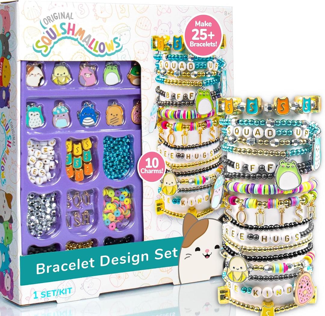 Original Squishmallows Bracelet Design Set, Cute & Friendship Bracelet Kit, Jewelry Making Kit, Charm Bracelet Making Kit, Beading & Jewelry Making, Friendship Bracelet Making Kit, 1.5 inches