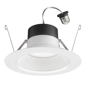 Juno E Series 5"/6" LED Ceiling Light, Baffle Trim Recessed Lighting with 5-in-1 Switchable White Color, 900 Lumens, Wet Rated LED Downlight, Dimmable, White