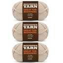 3x60g Beige Yarn for Crocheting and Knitting;3x66m (72yds) Cotton Yarn for Beginners with Easy-to-See Stitches;Worsted-Weight Medium #4;Cotton-Nylon Blend Yarn for Beginners Crochet Kit Making
