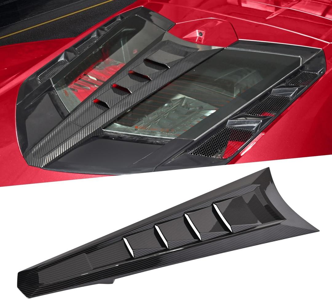 Rear Split Window Applique,Carbon Fiber Pattern Car Rear Hatchback Louver Molding Trim Panel Exterior Accessories for Corvette C8 Stingray Z51 2020+ for C8 Z06/E-ray 2023+
