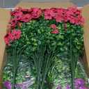 SHareconn 24 Bundles Artificial Flowers for Outdoors Decoration, Faux Plants Fake Silk Colorful Daisy Eucalyptus Lavender, UV Resistant for Outside Planters Home Porch Patio Indoor Spring,Mix 3 Colors