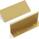 goldenwarm 10 Pack Gold Finger Edge Pulls Drawer Finger Pulls Champagne Gold Kitchen Hardware Handles Bedroom Dresser Drawers,3in Hole Center