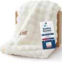 Bedsure Cloud Bubble Soft Cozy Throw Christmas Blankets Gift, White 50"×60"