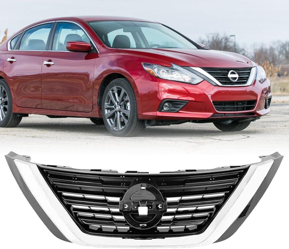 Front Bumper Grille For Nissan Altima 2016 2017 2018 | Chrome With Black Insert Grill NI1200283 623109HS1A.