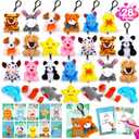 28 Packs Valentines Day Gifts for Kids Girls Boys with Valentines Stuffed Animal Keychain Valentine Cards for Kids Classroom Exchange Gifts Mini Animal Plush Toys Valentines Party Favor School Prizes