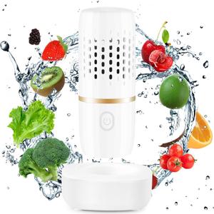 Cudinham Fruit and Vegetable Purifier Cleaner Washing Machine Capsule Shape Disinfection OH-ion Purification Technology for Cleaning Veggie Grains Rice Meat Seafood, White