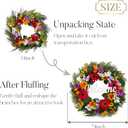 Valery Madelyn 24" Collapsible Floral Summer Fall Wreaths for Front Door