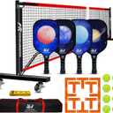 Hoverphenix Portable Pickleball Net Set, 22FT Regulation Size Pickle Ball Net with Paddle Set of 4, Pickleballs and Carry Bag, Easy Setup for Indoor Gym, Outdoor Court,Driveway, Backyard