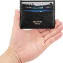 Slim Wallet Minimalist Front Pocket RFID Blocking Men and Women Leather Wallets