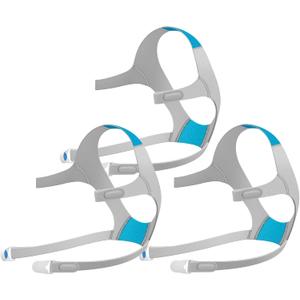 CPAP Headgear AirFit/AirTouch F20-3 Packs Replacement Headgear for ResMed Full Face Mask - Include CPAP Accessories Supplies Straps Magnetic Clips(Large) (Blue&gray)