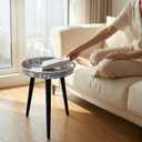 Round Indoor Side Tables with Detachable Wooden 3 Legs, Versatile Tray Table, Perfect for Round Coffee Table Tea, and Relaxation Time 17.7 Inch (33 Bohemian)