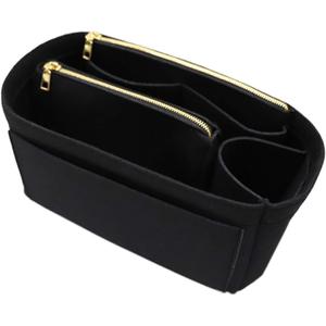 LEXSION Purse Organizer, Felt Bag Organizer Insert Purse Organizer For Speedy, Neverful, Tote, Handbag, Shaper 8023 Black L2
