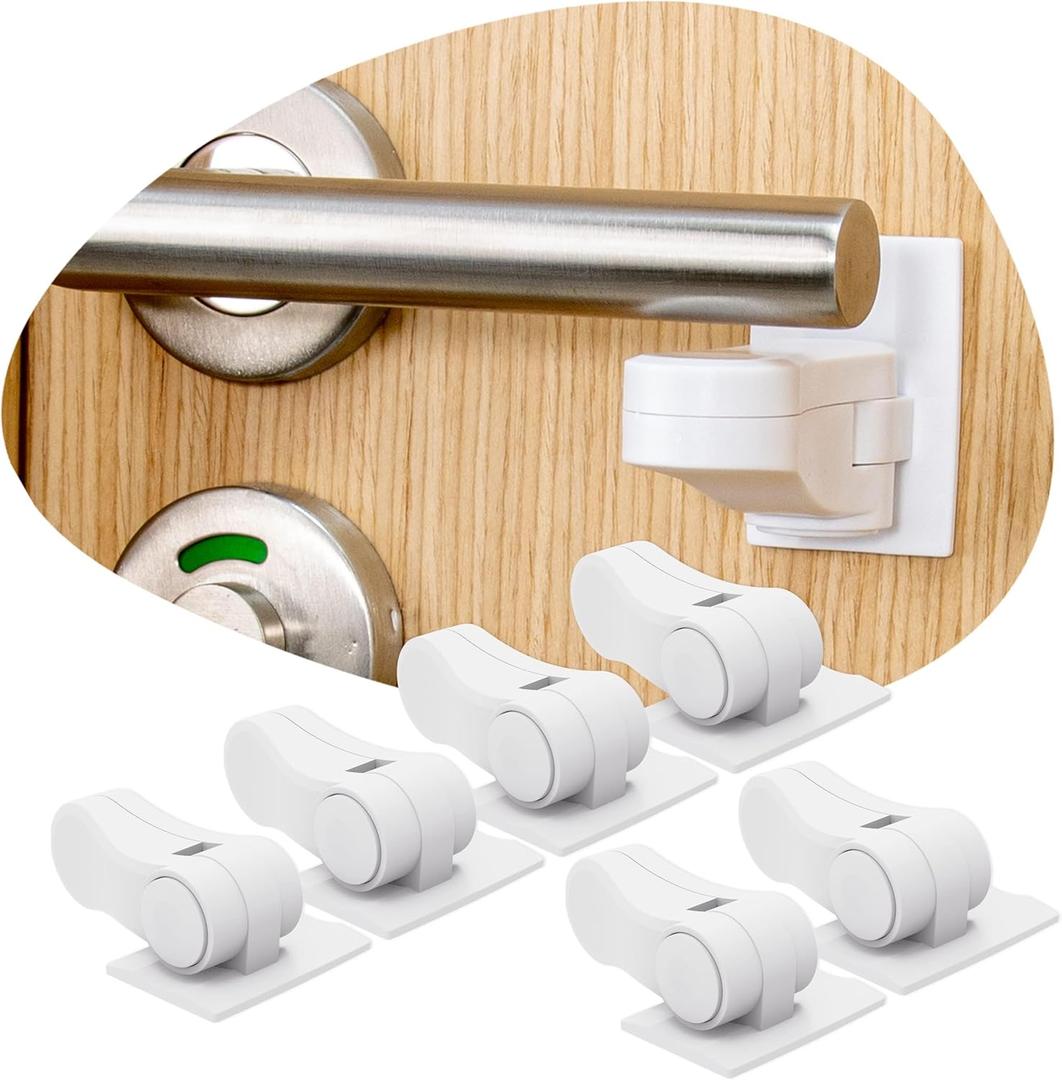 6-Pack Door Lever Lock for Child Safety - Baby Proofing - Child Proof Handle Locks
