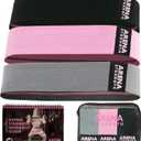 Arena Strength Fabric Booty Bands - Fabric Exercise Bands for Legs and Butt | Fabric Resistance Bands | Hip Resistance Bands with Workout Guide and Carry Case (Gray, Pink, Black)