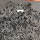 Dress for Adventure Black Top Casual Short Sleeve Shirt Black With Flower Design, 3XL