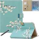 Universal Case for 7.9-8.5 inch Tablet, GSFY Stand Folio Protective Cover for 7.9/8.0/8.4 Inch Touchscreen Tablet with Multiple Viewing Angles Document Card Pocket, White Gardenia