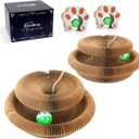2Pack Magic Organ Cat Scratching Board Cat Accordion Toy Cats Scratching Post Ball Track, Kitten Fun Intelligence Physical Exercise Educational Toy Kitty Kurlz (Round-2PK)
