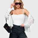 Eleady Shapewear Bodysuits for Women - Body Shaper Tummy Control Sleeveless Bodysuit Square Neck Tank Tops (White, S)