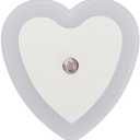 Jowxsx 0.5W Plug-in Auto Sensor Control LED Night Light Lamp Bedroom Hallway Heart Shaped Wall Lights (White)